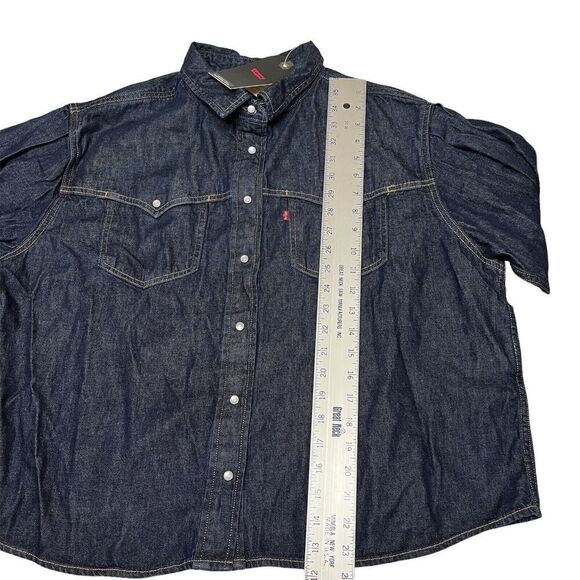 Levis Shirt WMNS XL Denim Pearl Snap Payton Western No Take Backs Rodeo Cowgirl - Picture 6 of 11